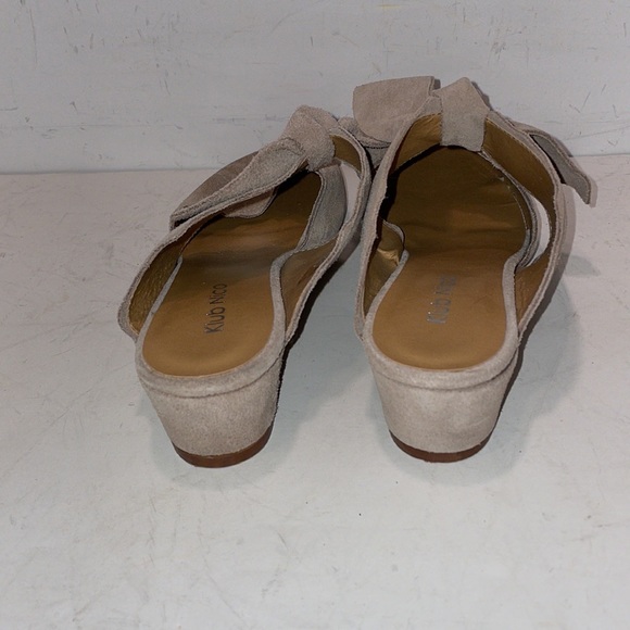 NEW Anthro KLUB NICO Daisy Suede mule wedge Beige Cream, sz 10 - Picture 5 of 10